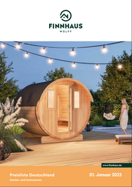 Finnhaus Wolff Preisliste Saunas 2023
