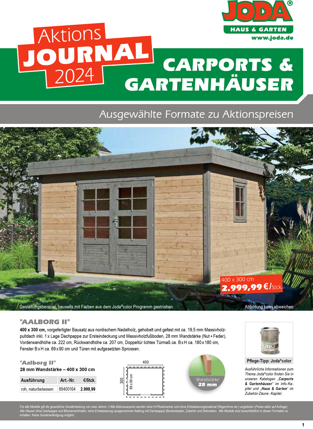 Aktionsjournal Carports und Gartenhäuser